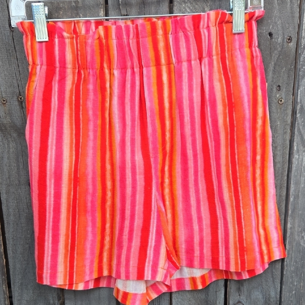 Lucy Paris Striped Pink and Orange Women's Shorts